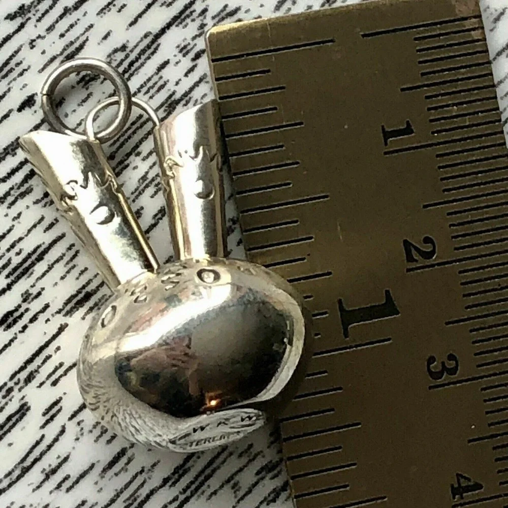 Mini Wedding Vase Navajo Pendant Stamped Signed WKW Native Charm‎ Sterling